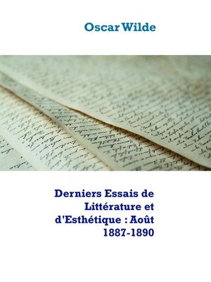 cover image of Derniers Essais de Littérature et d'Esthétique